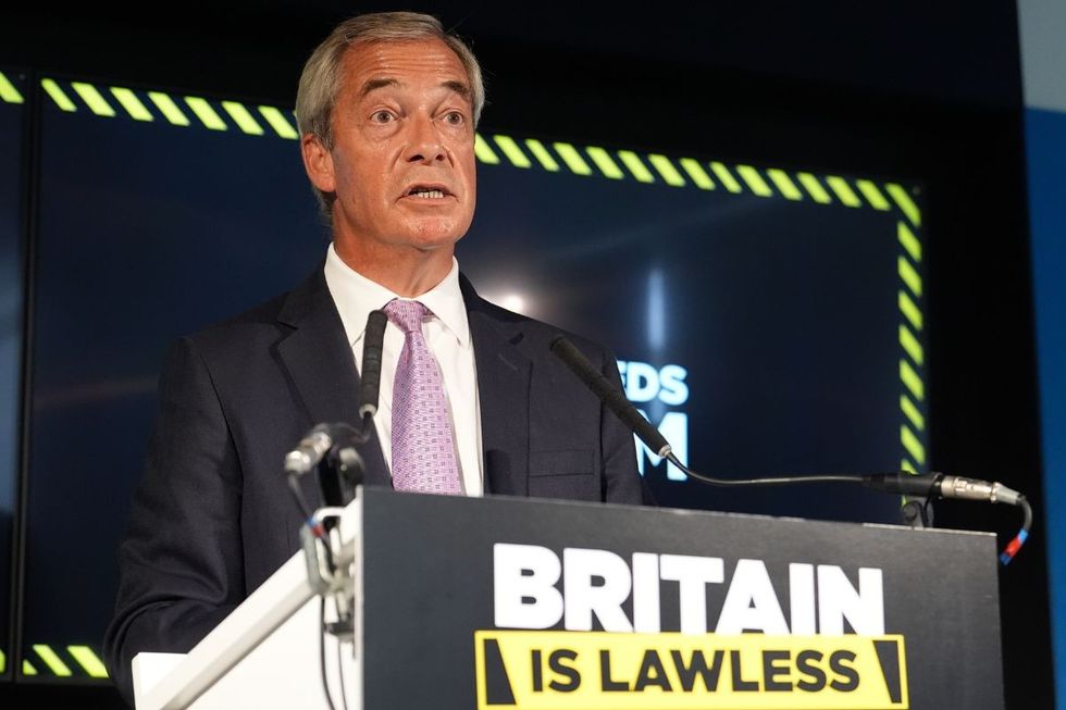Nigel Farage during his crime press conference