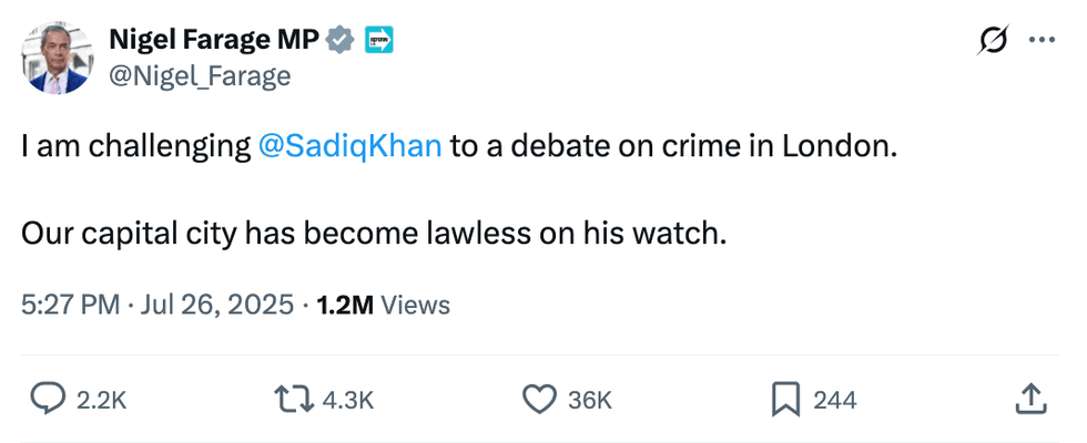 Nigel Farage post