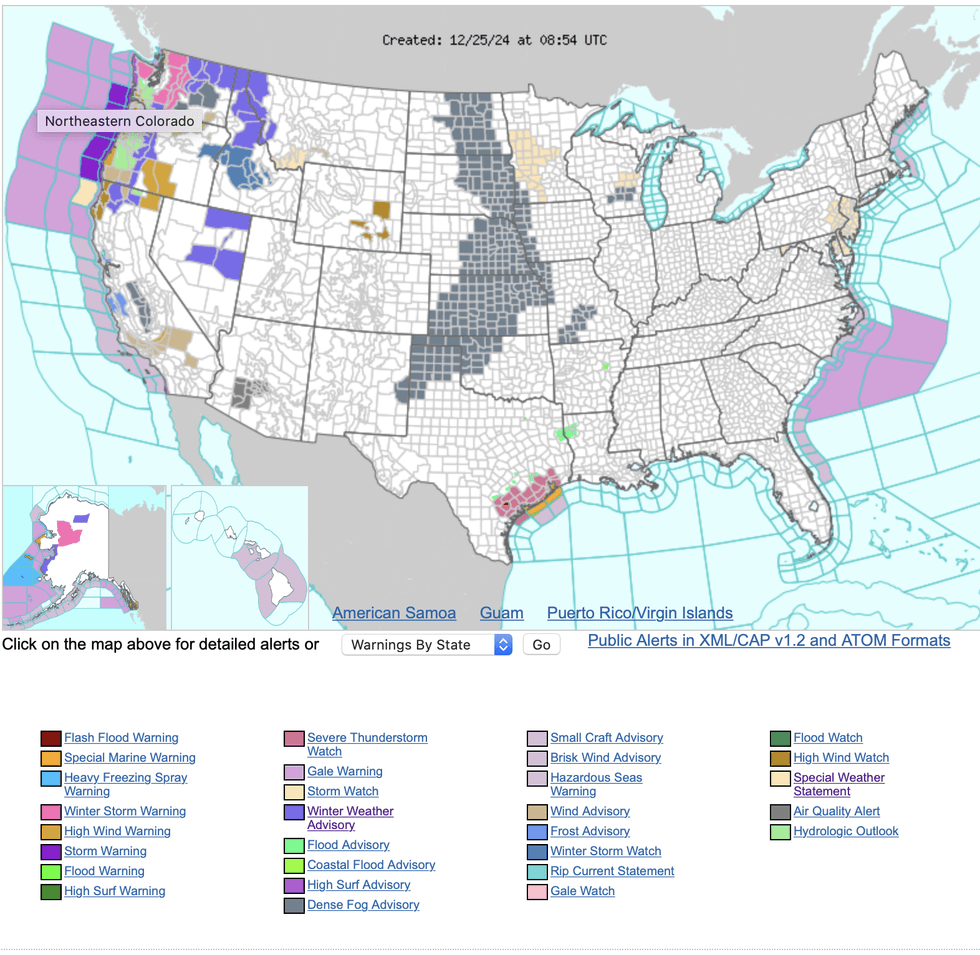 NOAA weather warnings