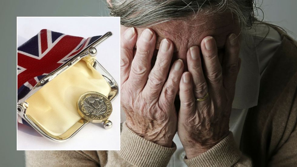 Older woman and empty purse