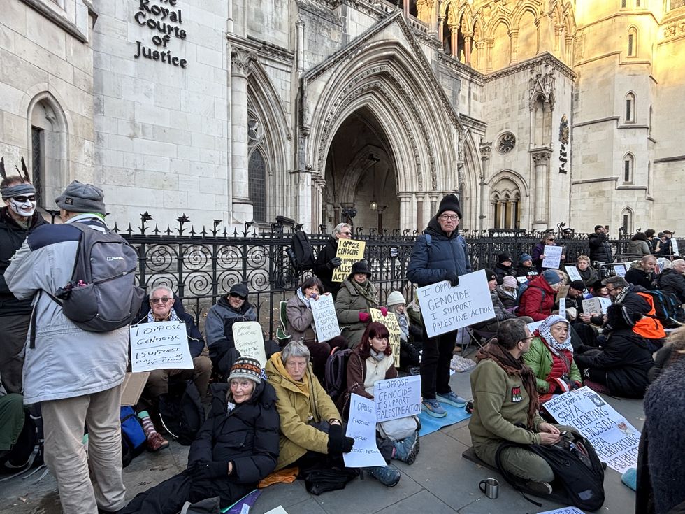 Palestine Action supporters, outside Royal Courts of Justice in central London
