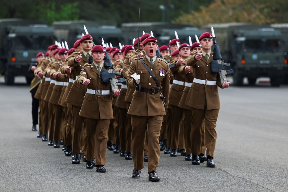 Paratroopers on parade
