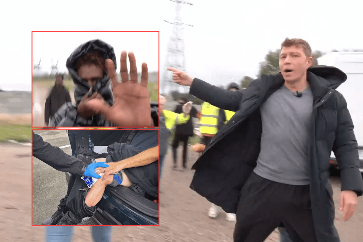 Patrick Christys and GB News crew attacked