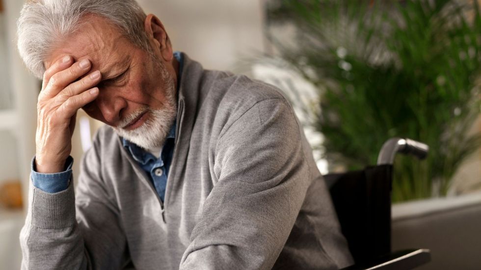 Pensioner sad