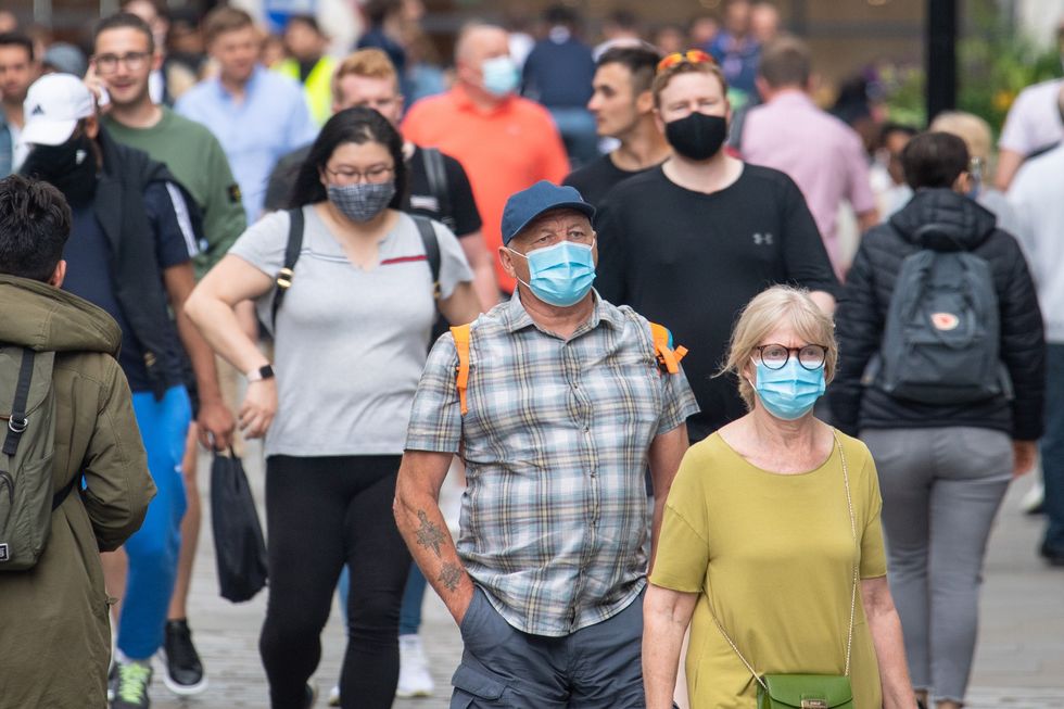 People wearing masks