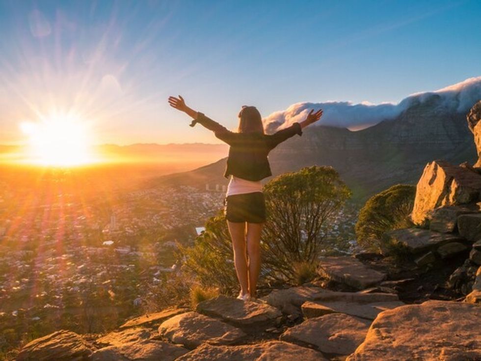 Person at Table Mountain in Cape Town