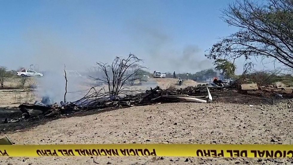 Peru plane crash wreckage