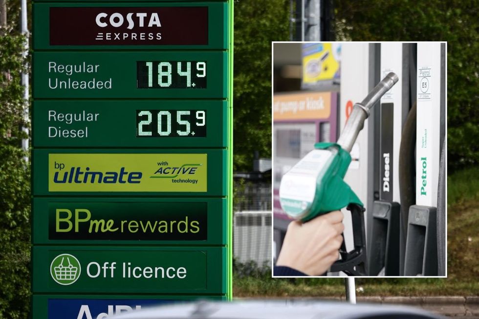 Petrol prices and a fuel pump
