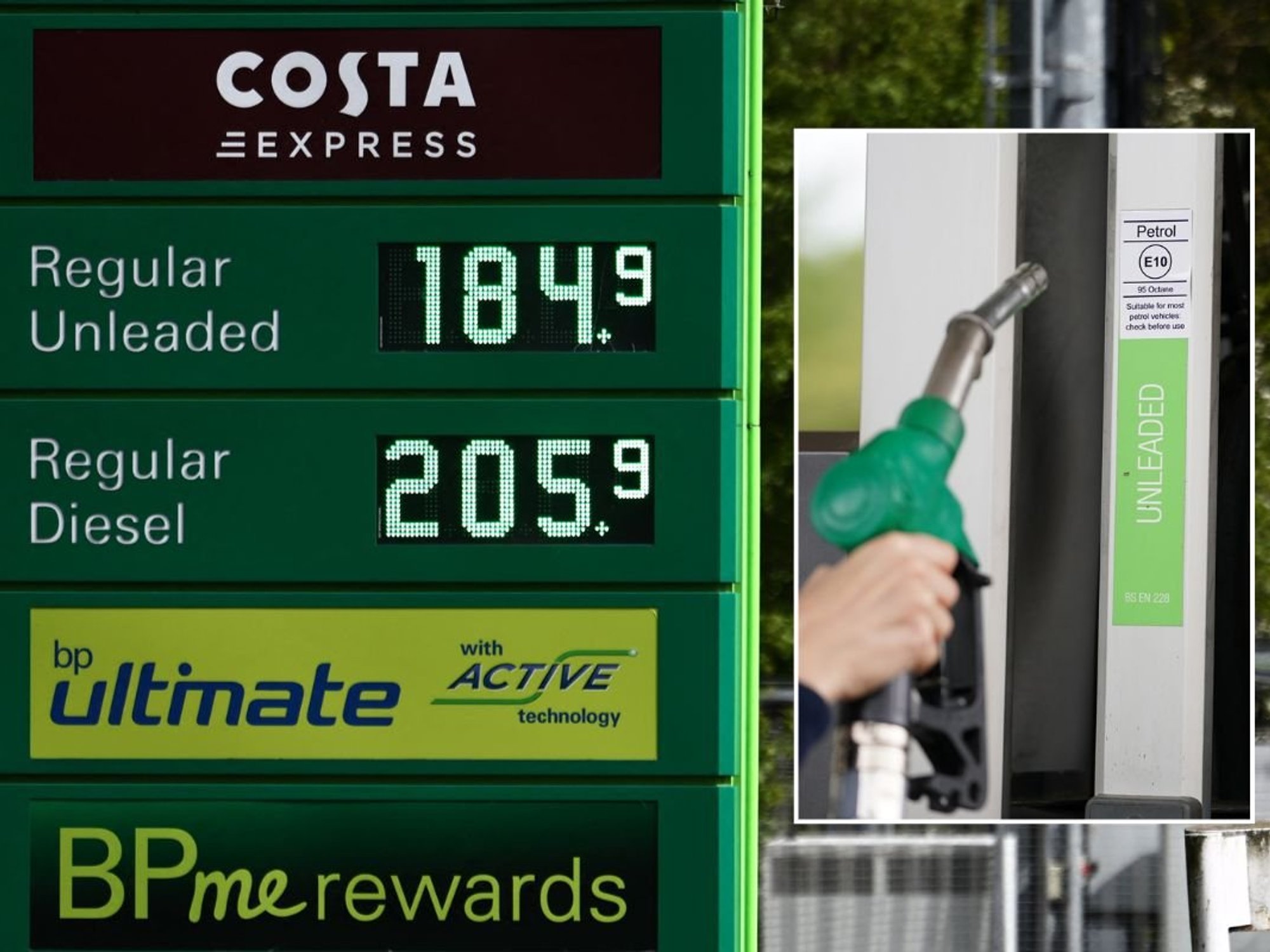 Petrol prices and a petrol pump