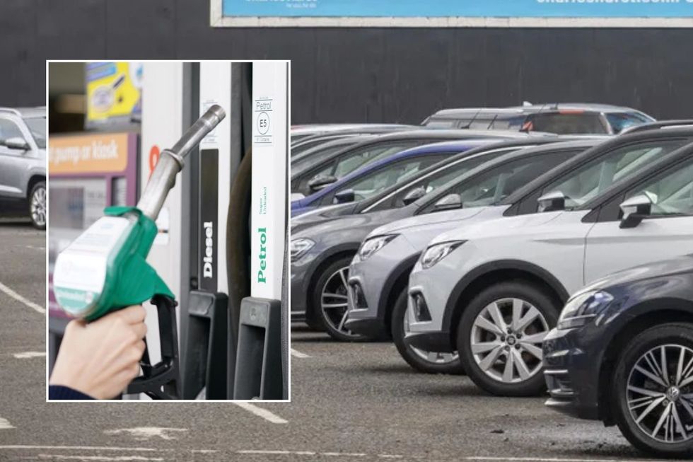 Petrol pump and a car forecourt