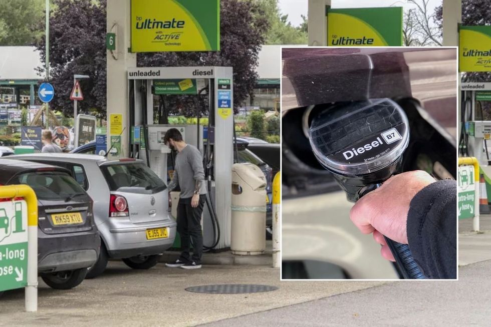 Petrol station and a diesel pump