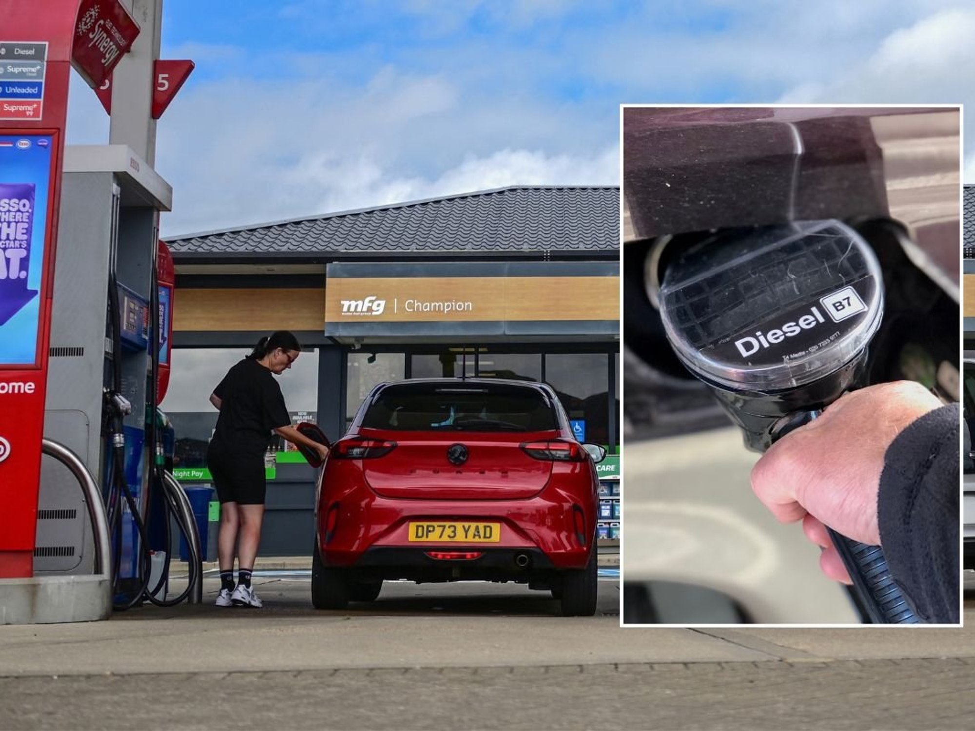 Petrol station and a diesel pump