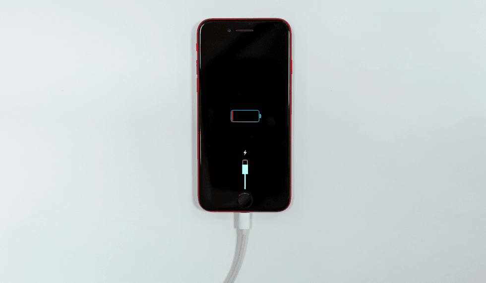 phone with red battery symbol
