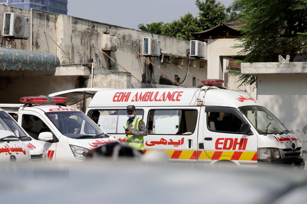Police and ambulances outside Islamabad hospital