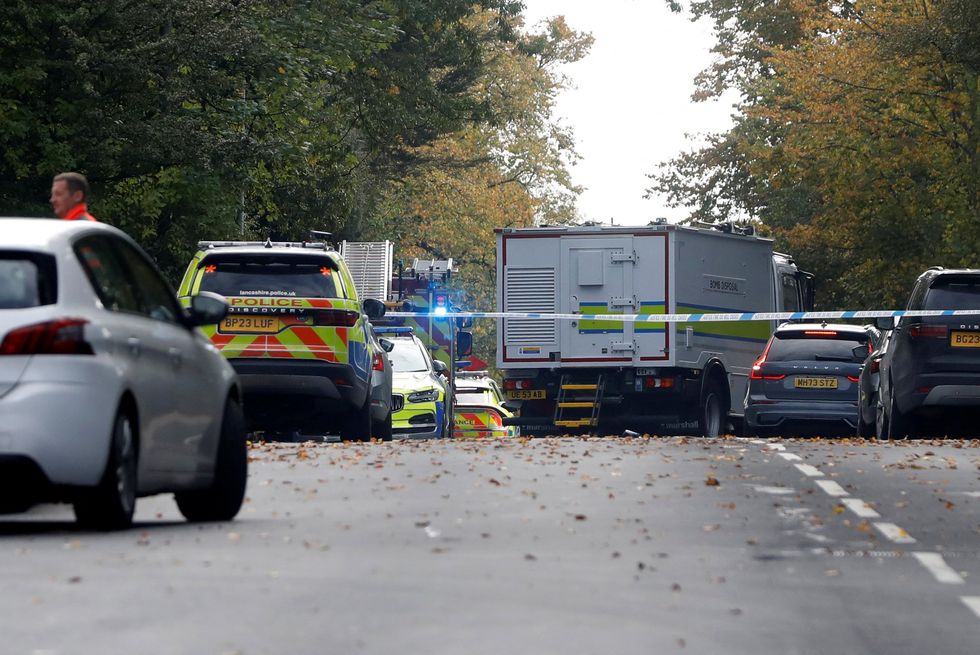 Police at the scene in Manchester