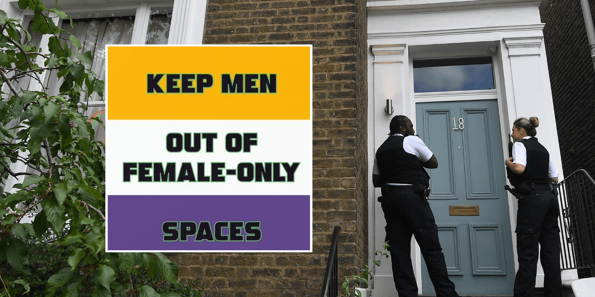 Woke madness as pensioner investigated by police for 'keep males out of women-only spaces' sticker