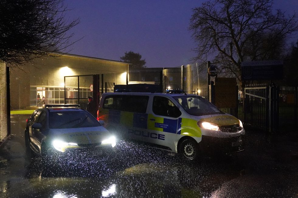 Police outside Kingsbury High School
