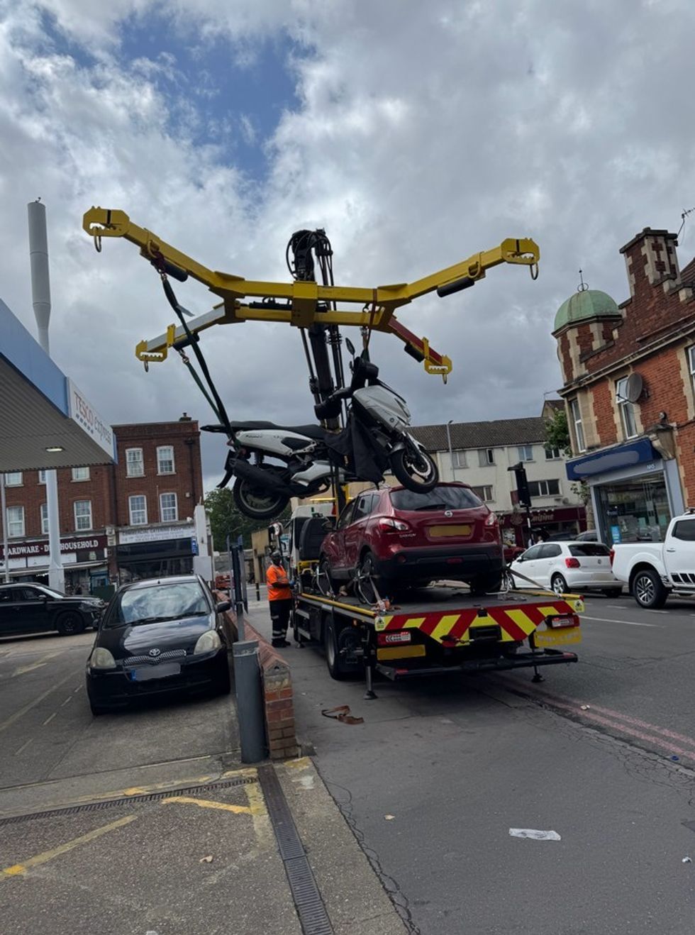Police seizing motorbikes