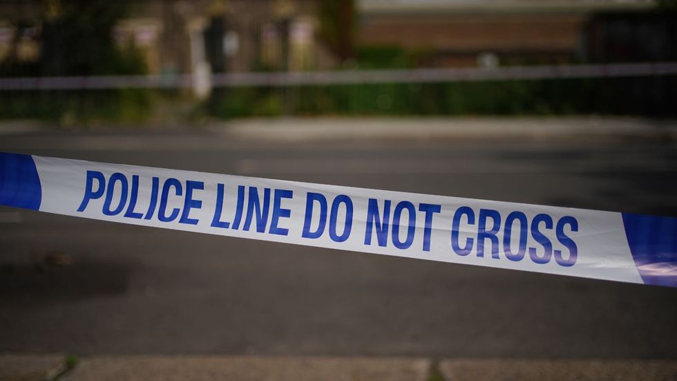 Police tape stock