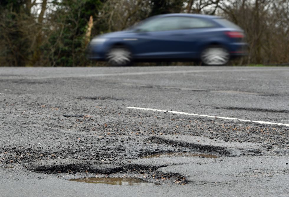 pothole on UK road