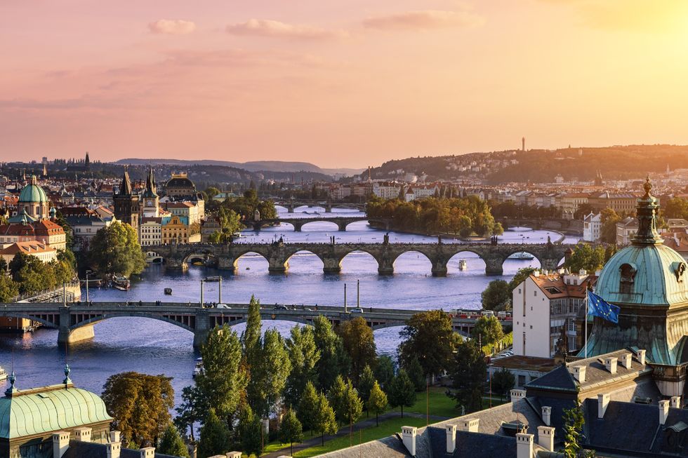 Prague view of bridges