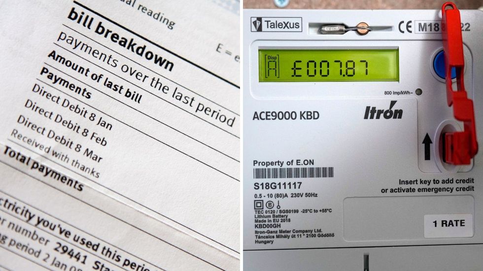 Prepayment meter and energy bills statement