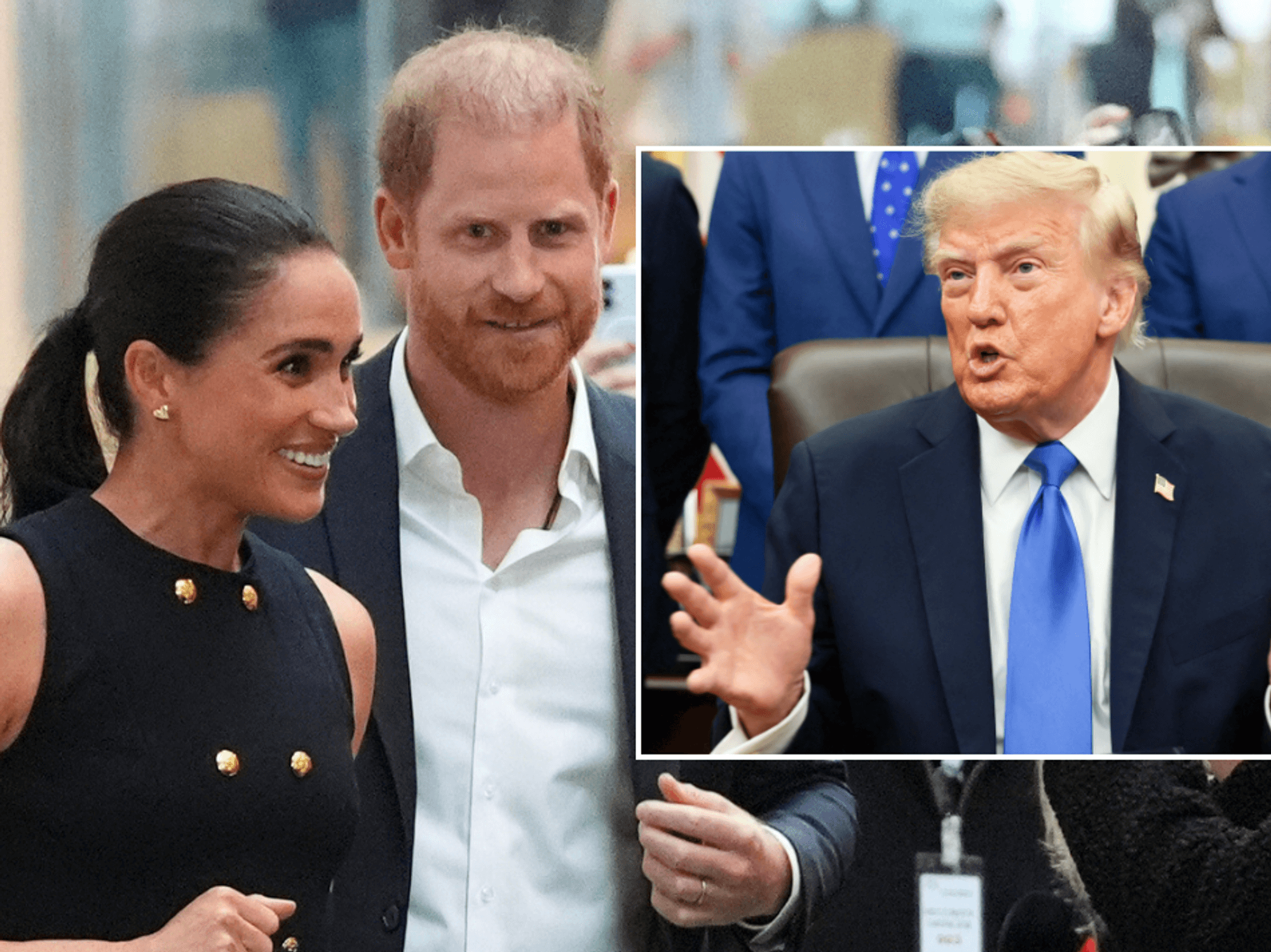 Donald Trump admits he is 'happy' following Meghan Markle and Prince Harry's exit from USA