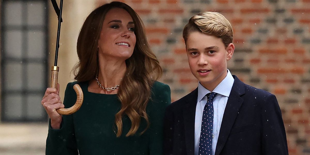 Prince George arrives at Eton College for his first day alongside Prince William and Catherine