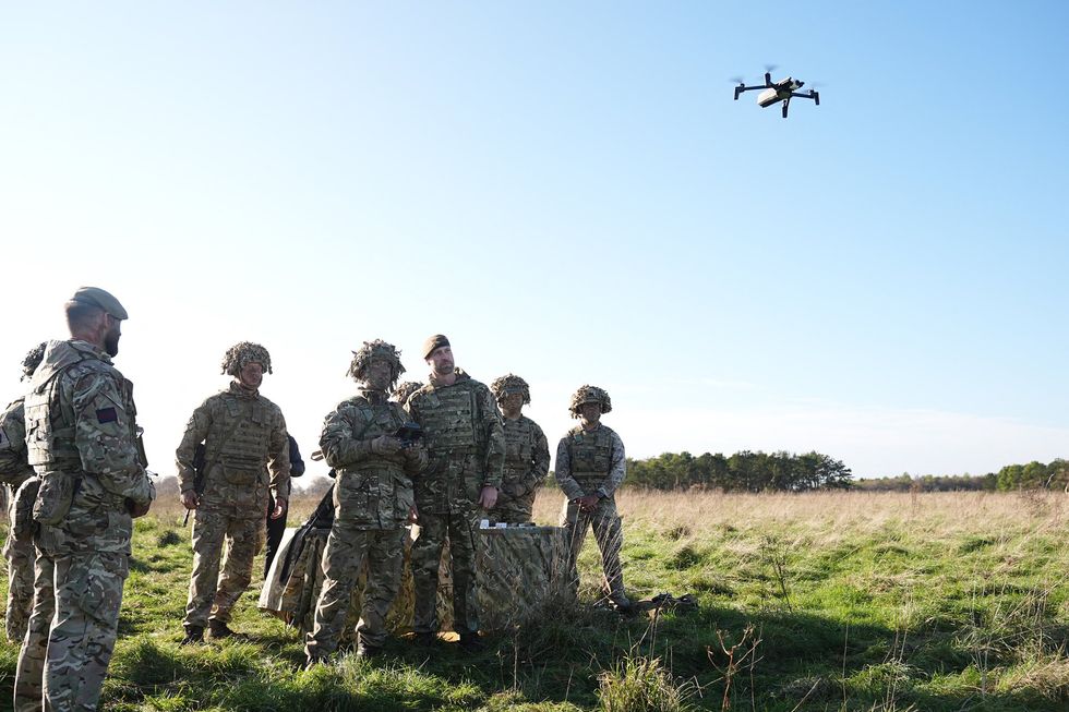 Prince William with British army drone team