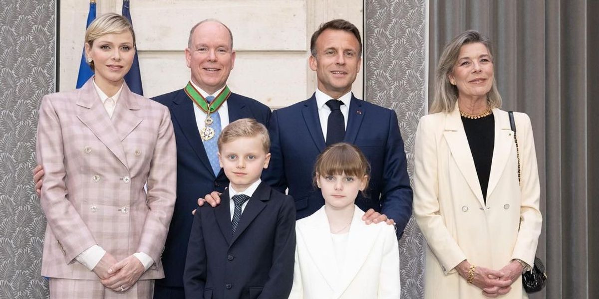 Princess Charlene joins Prince Albert in France for important award as royal couple pose for family photo
