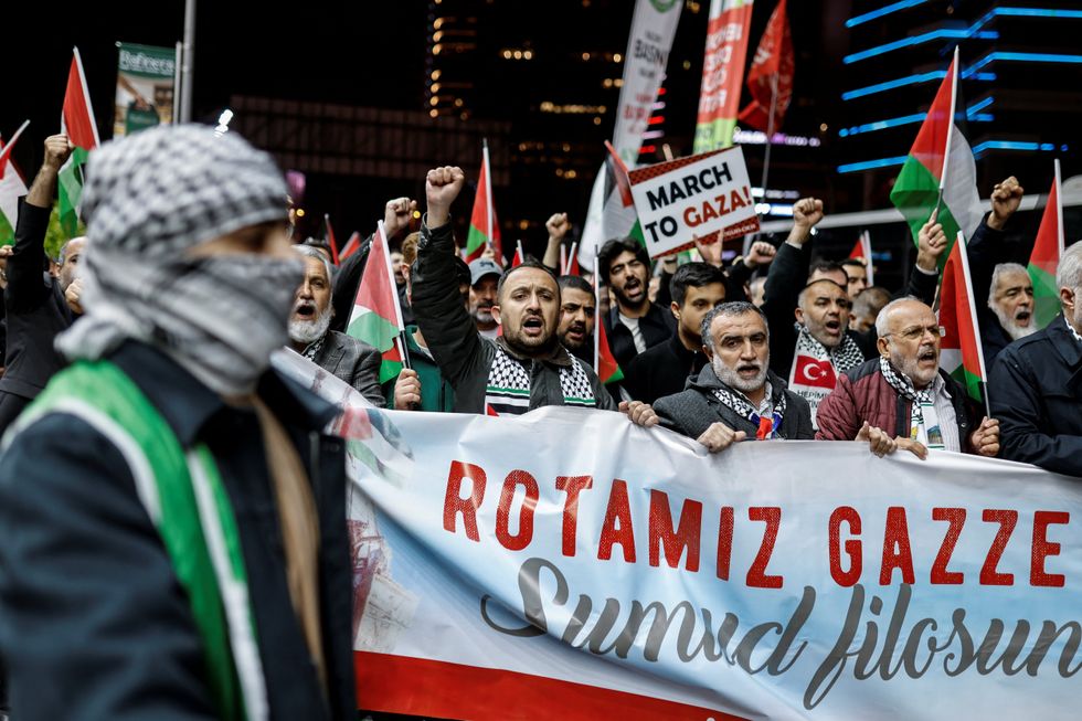 Pro-Palestine protesters in Istanbul