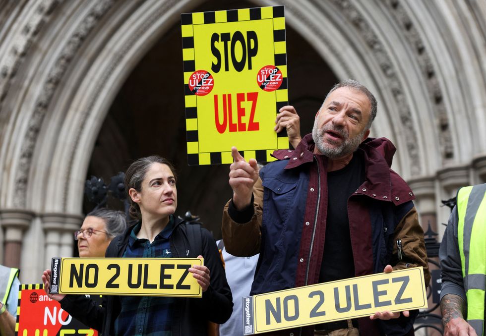 Protestors outside of the High Court in July.