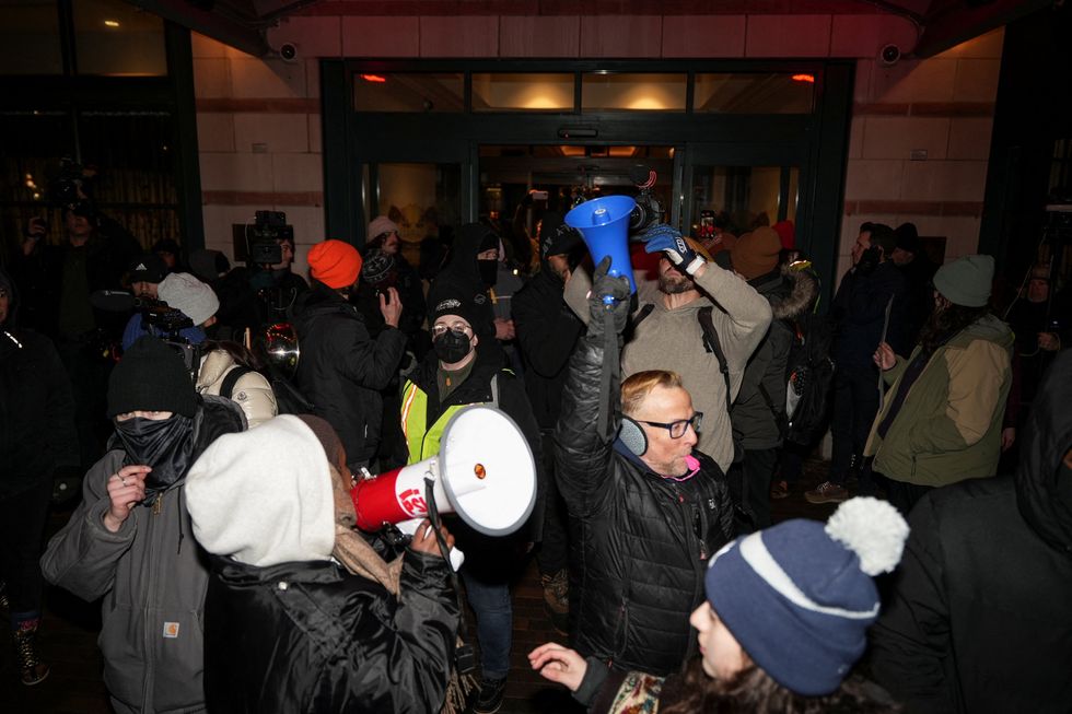 Protestors storm hotel in Minneapolis