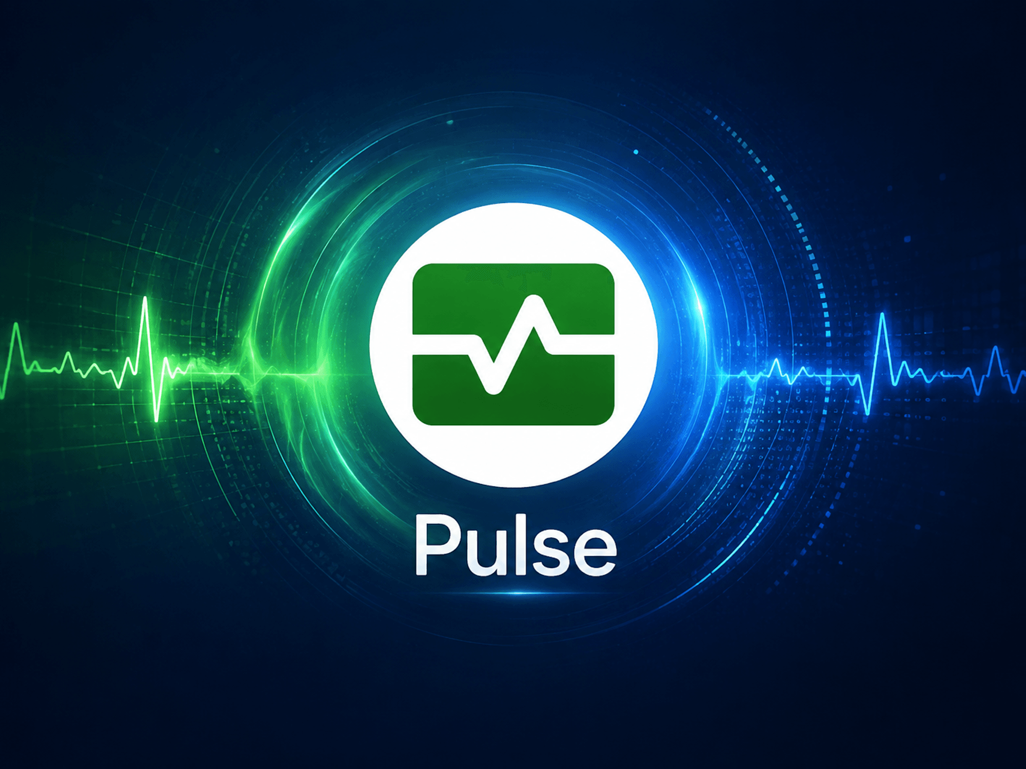 Pulse app with green and blue background
