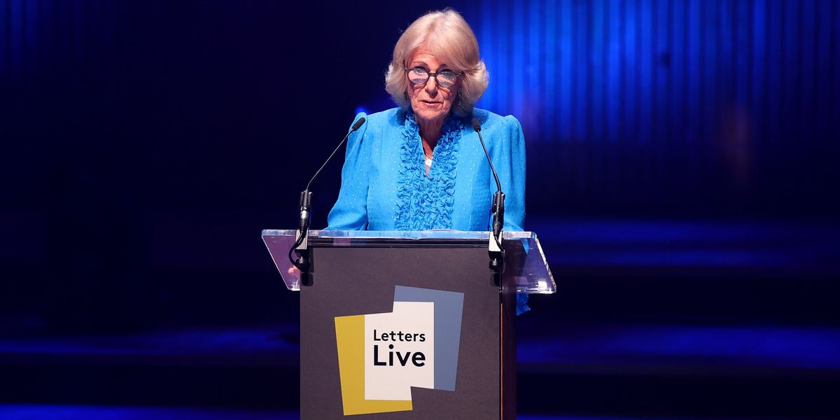 Queen Camilla takes to stage at Royal Festival Hall in surprise appearance to read Queen Mother's letter