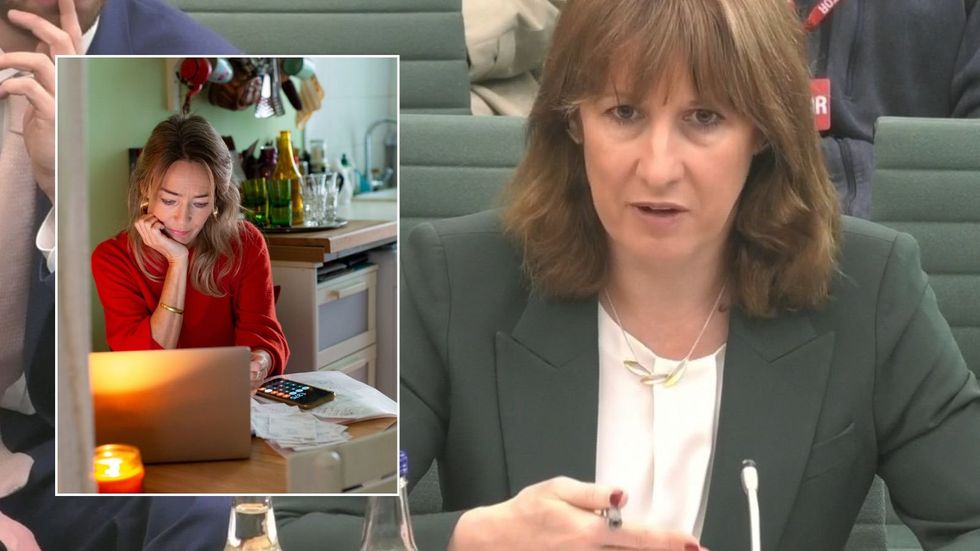 Rachel Reeves and woman going over finances