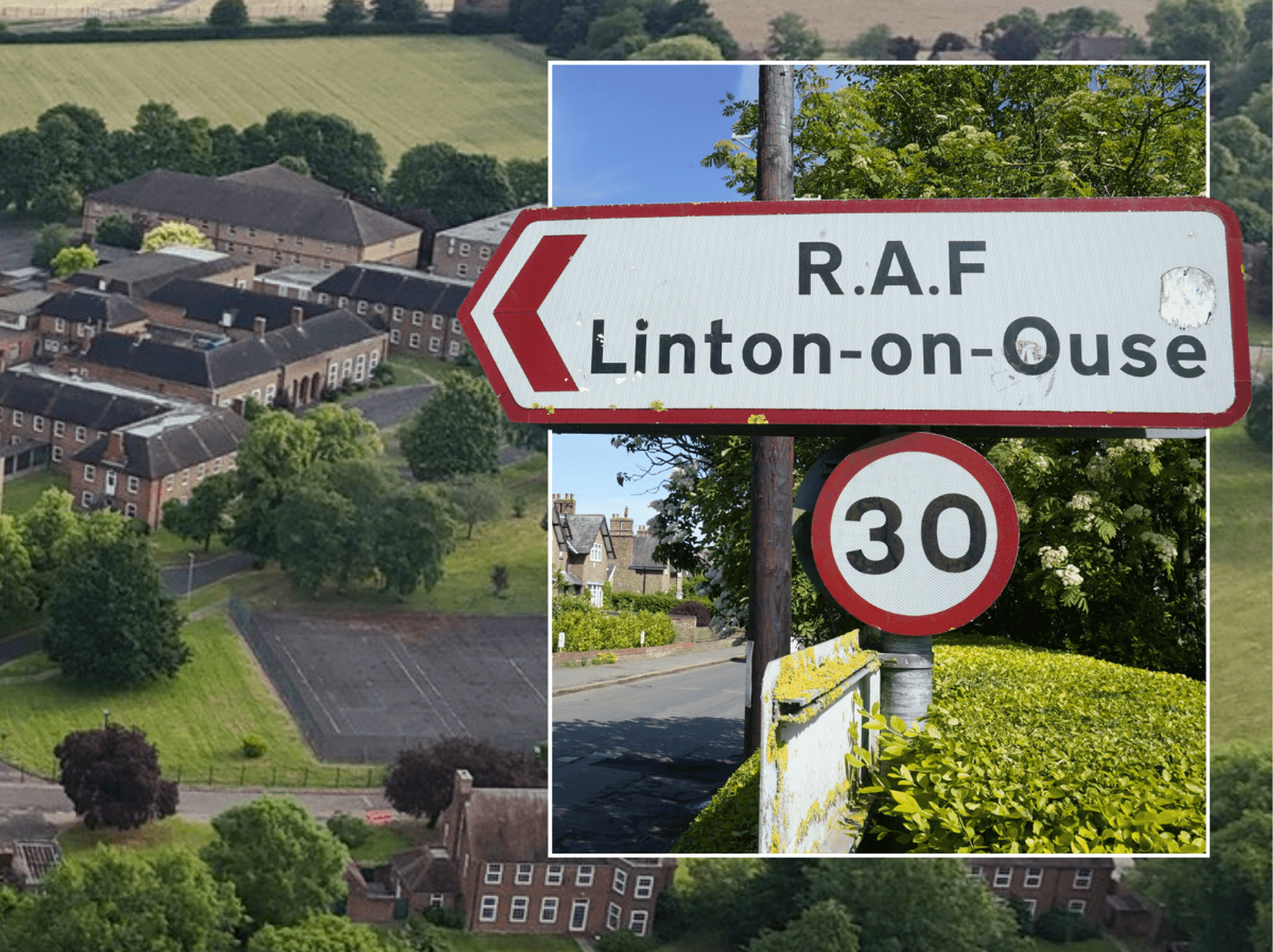RAF Linton-on-Ouse; inset to sign on RAF Linton-on-Ouse