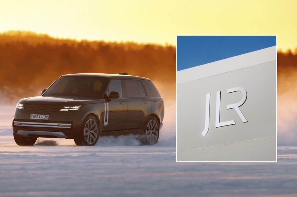 Range Rover Electric and a JLR sign
