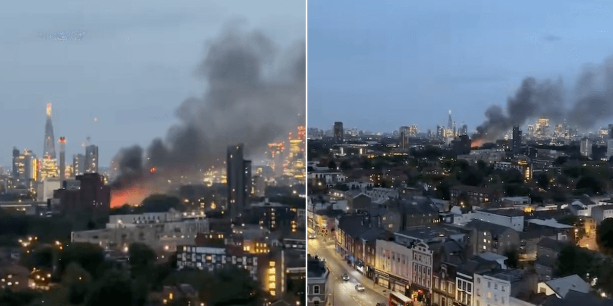 Fire rips through London recycling centre for second time this summer as black smoke fills skyline