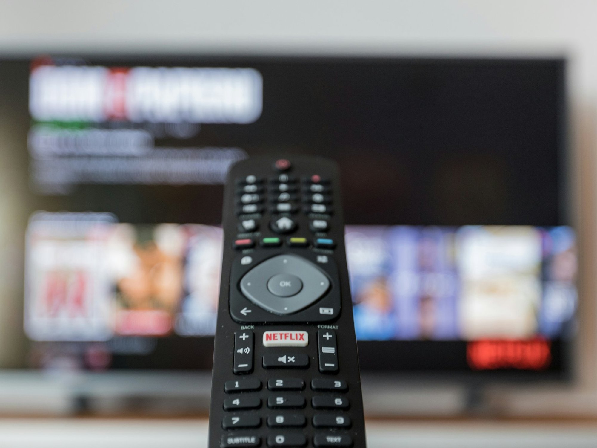 Remote in front of TV