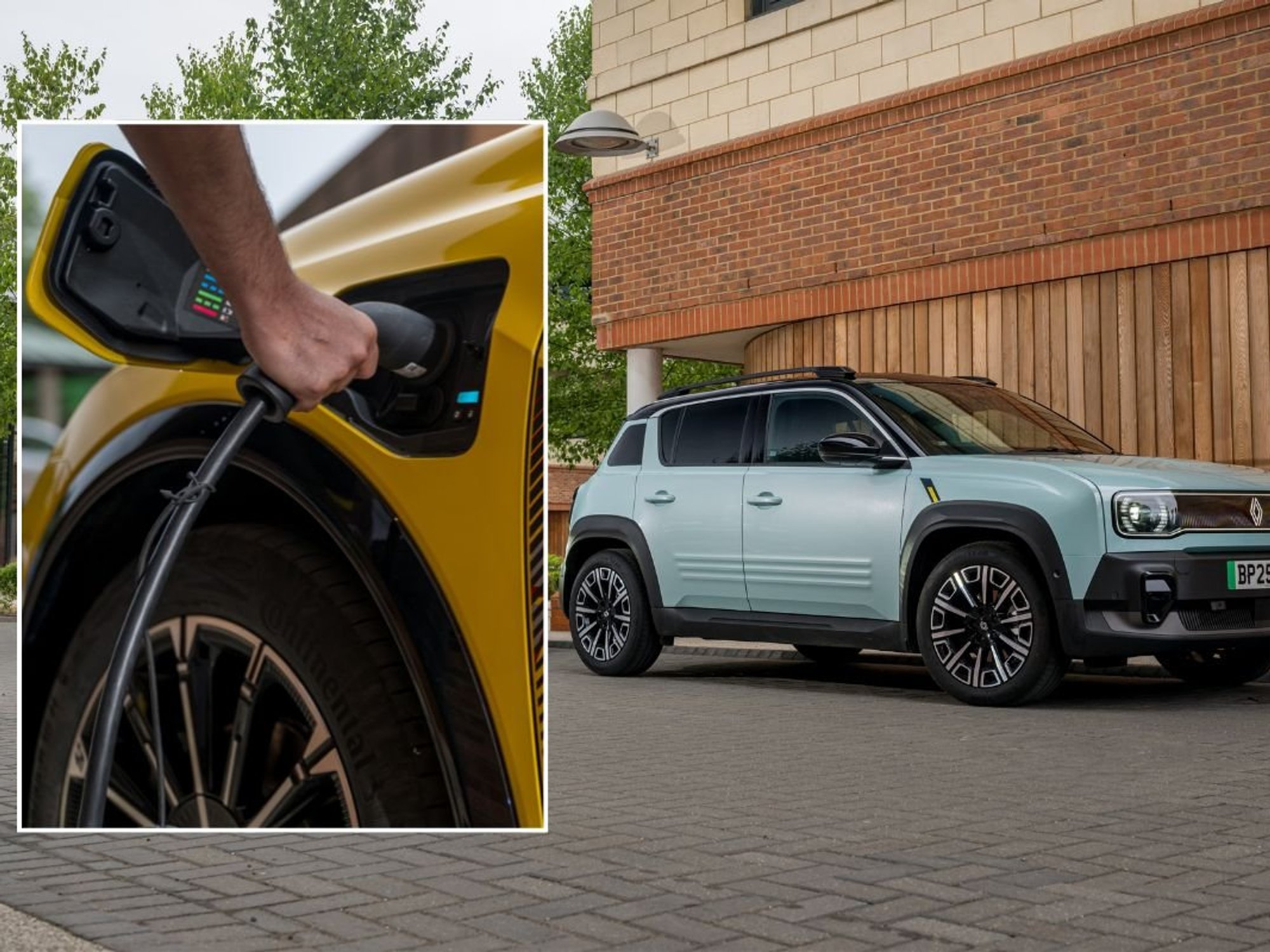 Renault electric car charging and a Renault 4