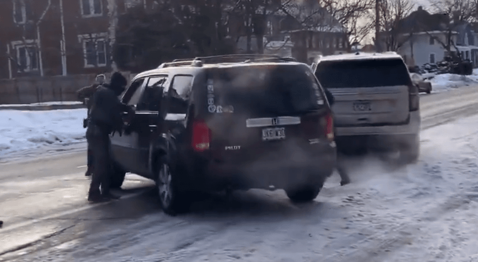 Renee Good driving towards Ice agent