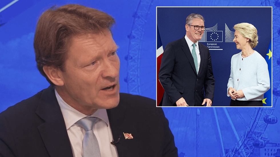 Richard Tice, Keir Starmer and Ursula von der Leyen