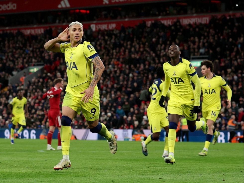 Richarlison scored at the death as Tottenham earnt a draw against Liverpool at Anfield