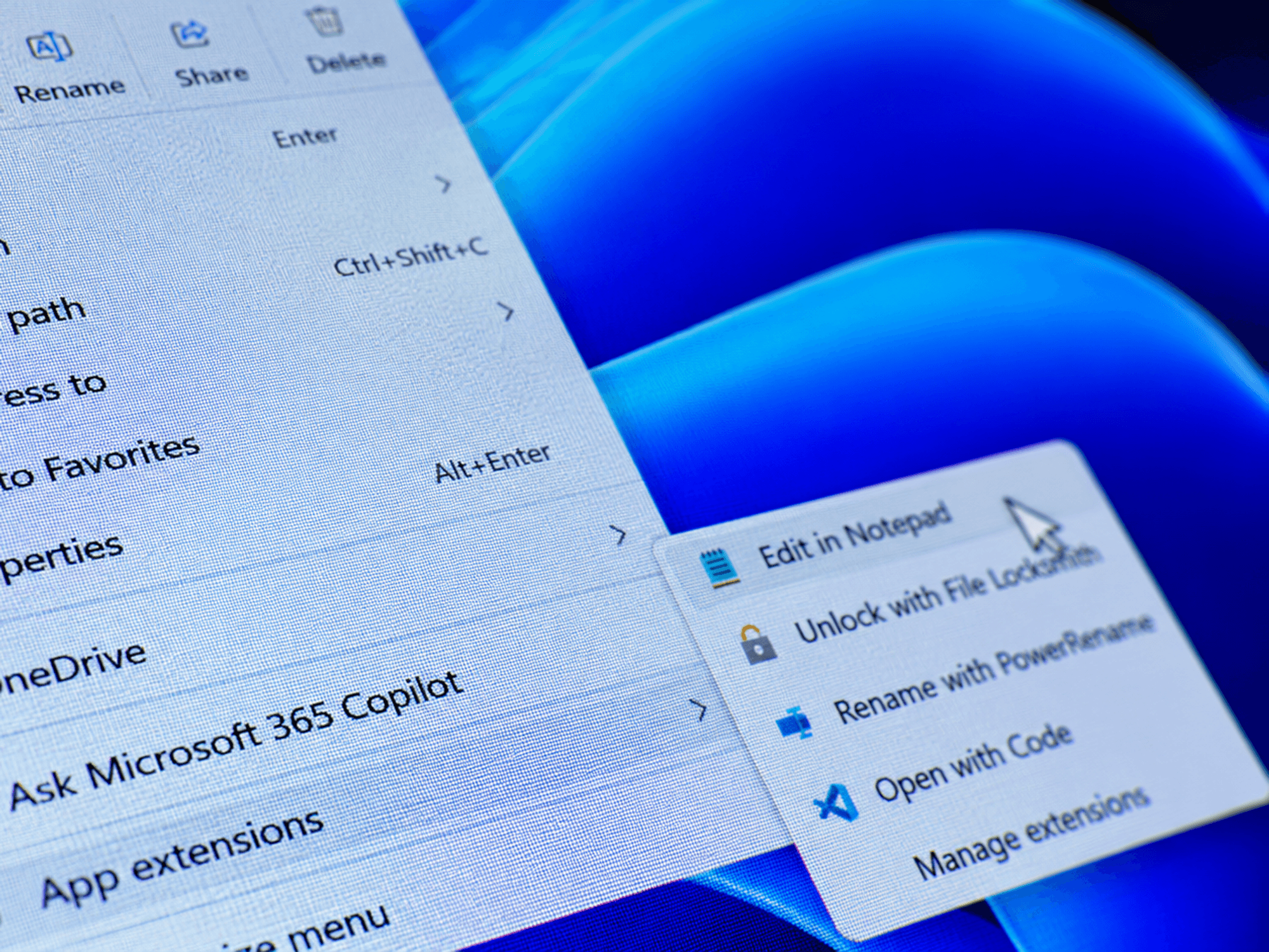 Right Click Menu pictured on-screen with the cursor pictured next to it