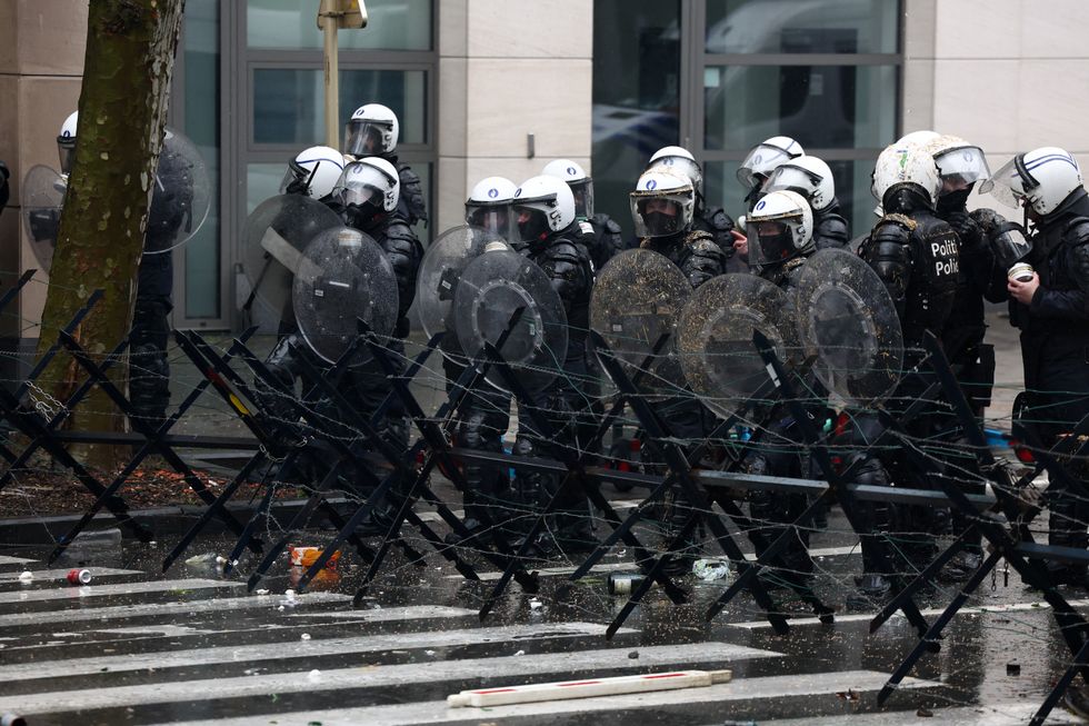 Riot police in Brussels