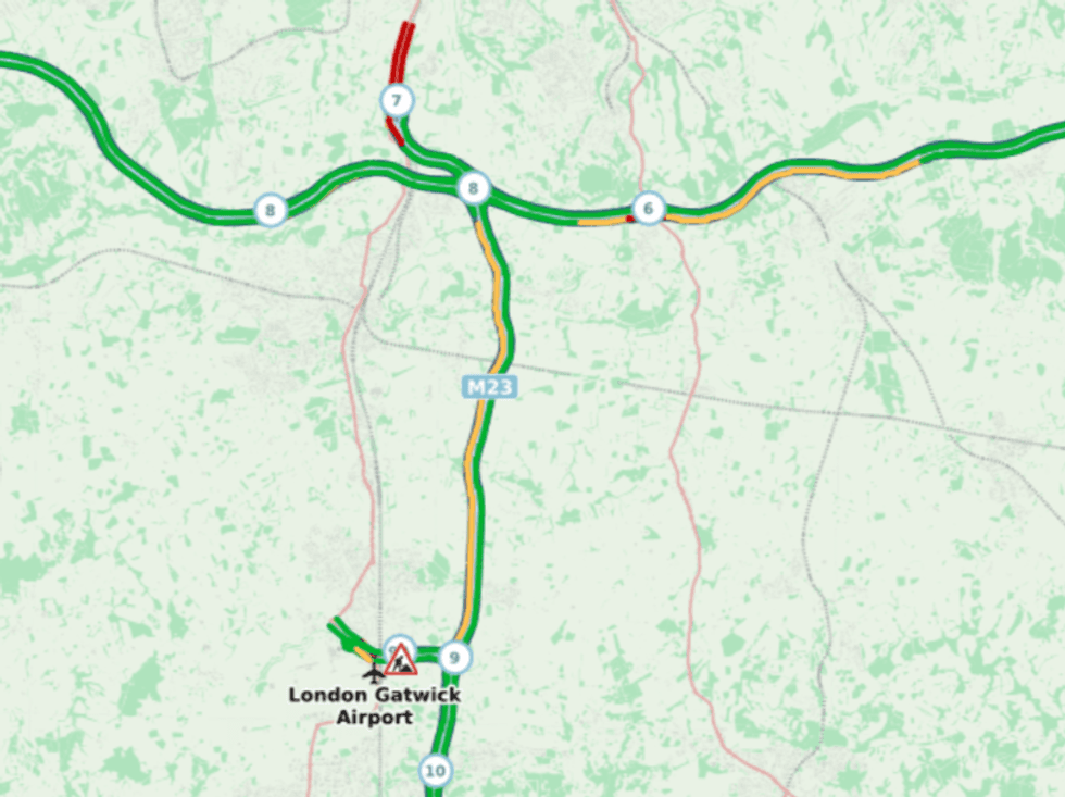 Road closures on map