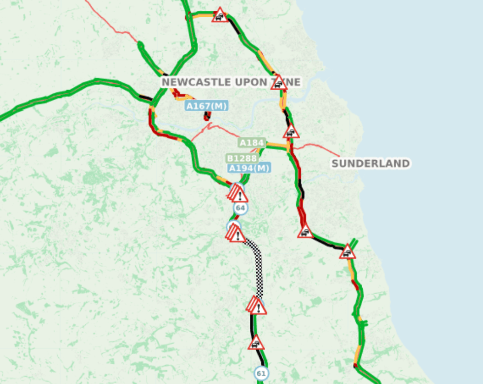 Road traffic concerns around Sunderland