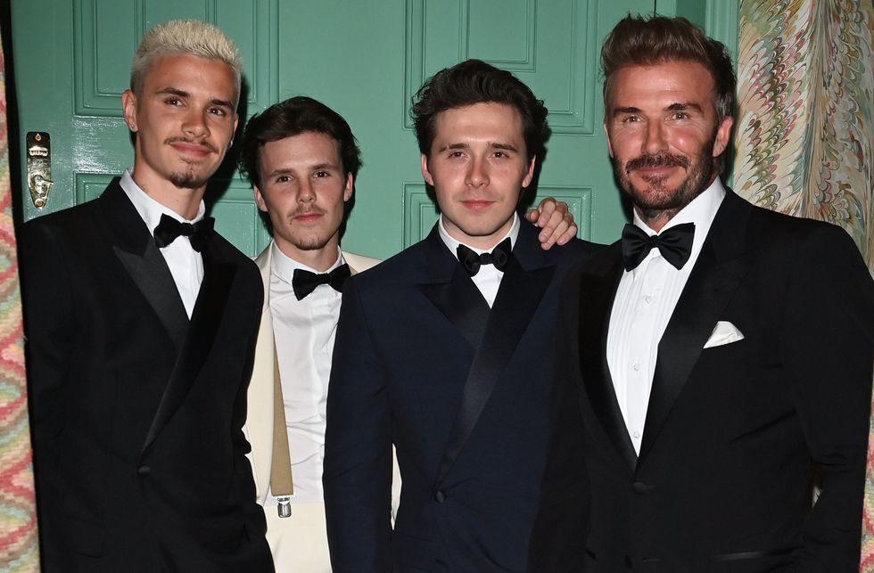 Romeo, Cruz, Brooklyn and David Beckham