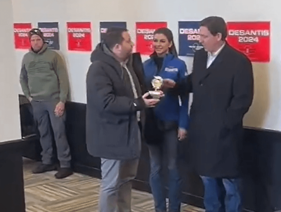 Ron DeSantis was handed a 'participation trophy' by a prankster